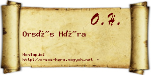 Orsós Héra névjegykártya