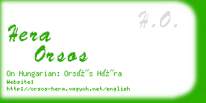 hera orsos business card